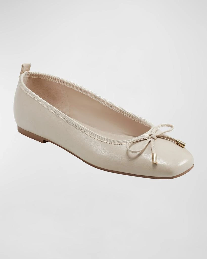 商品Marc Fisher|Ubet Leather Bow Ballerina Flats,价格¥932,第2张图片详细描述