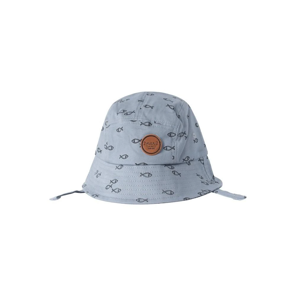 商品Deux par Deux|Baby Boy Printed Twill Hat Dusty Blue Fish - Infant,价格¥101,第1张图片