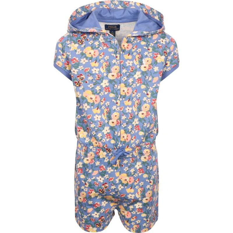 商品Ralph Lauren|Flowers all over short hooded jumpsuit in blue,价格¥846,第1张图片