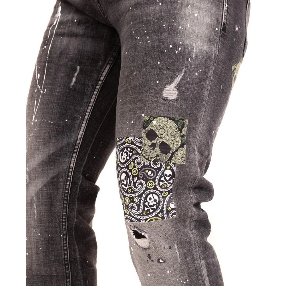 Men's Modern Skull Drip Denim Jeans 商品