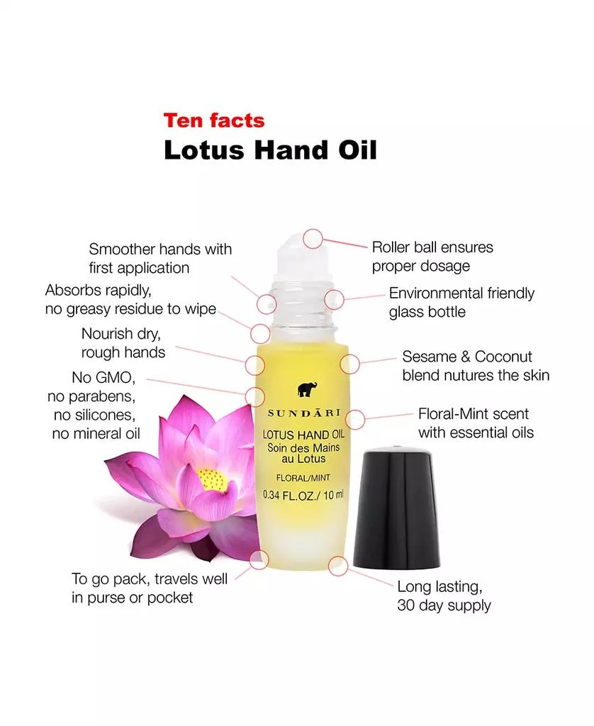 商品SUNDÃRI|Sundari Lotus Oil Hand And Cuticle Treatment - 2 Pack,价格¥137,第3张图片详细描述