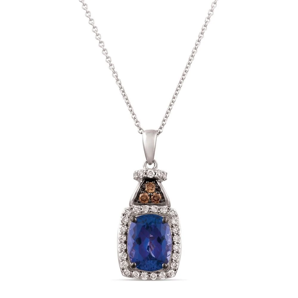 商品Le Vian|Blueberry Tanzanite (2 ct. t.w.) & Diamond (1/3 ct. t.w.) 18" Pendant Necklace in 14k White Gold,价格¥29297,第1张图片