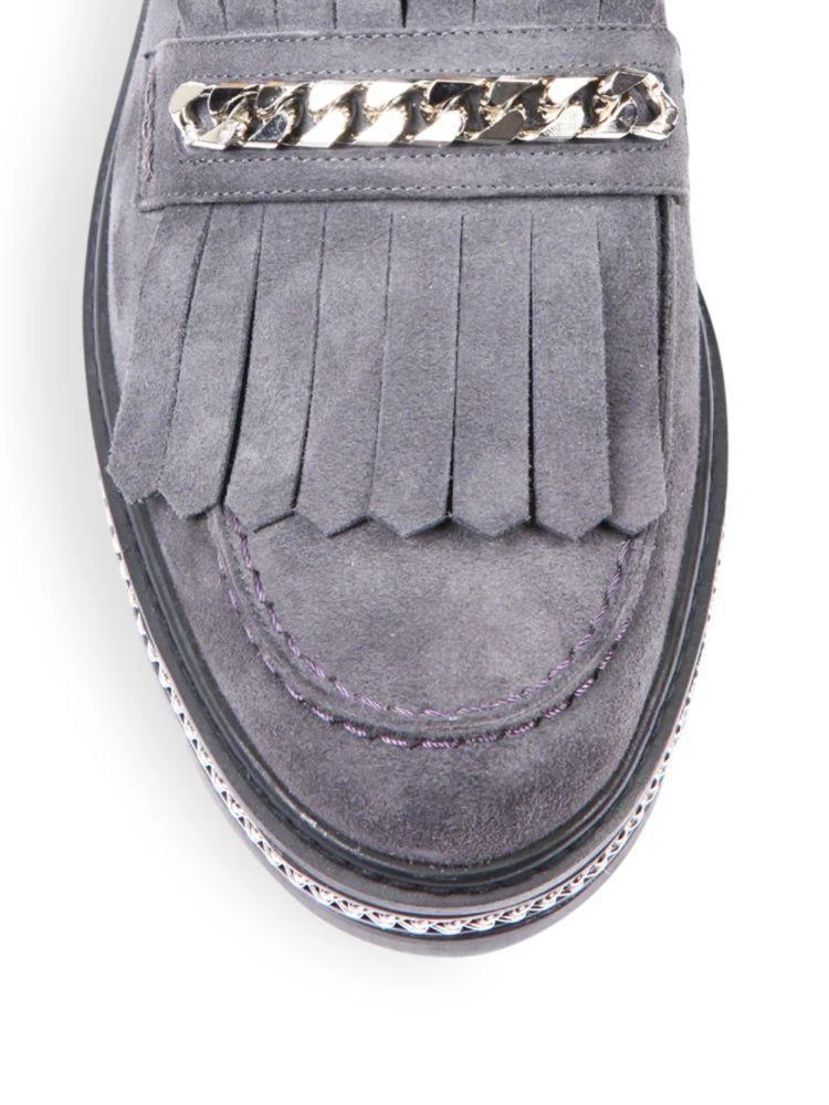 商品Stuart Weitzman|Chain & Suede Kilt Loafers,价格¥1026,第3张图片详细描述