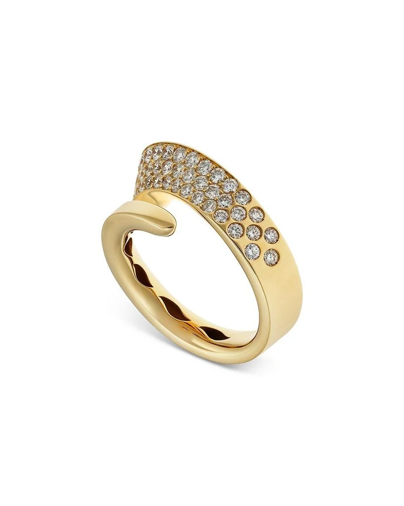 18K Yellow Gold Like Diamond Pavé Bypass Ring - Exclusive, Italy Campaign 商品