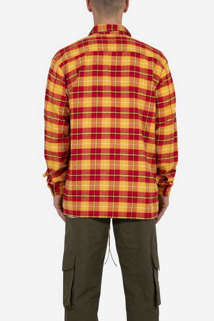 Relaxed Cargo Flannel Shirt - Yellow/Red 商品