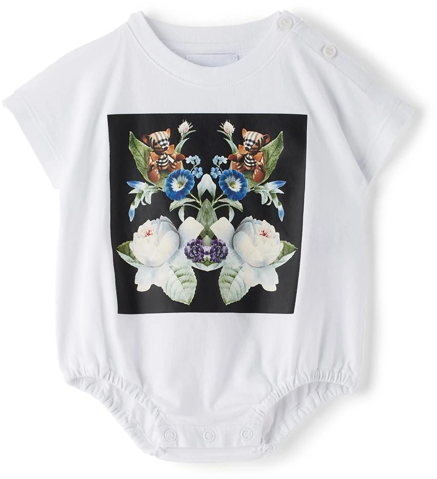 商品Burberry|Baby Two-Pack White & Black Floral Bodysuit Set,价格¥701,第4张图片详细描述