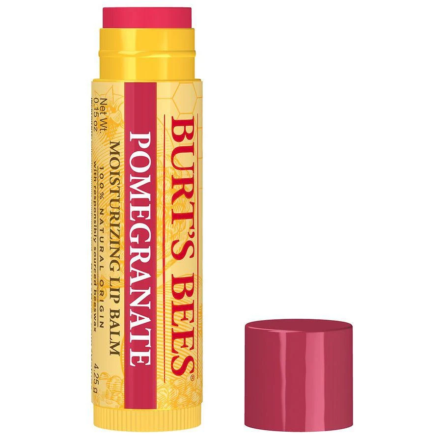商品Burt's Bees|100% Natural Origin Moisturizing Lip Balm Pomegranate with Beeswax and Fruit Extracts, Pomegranate Oil,价格¥30,第1张图片