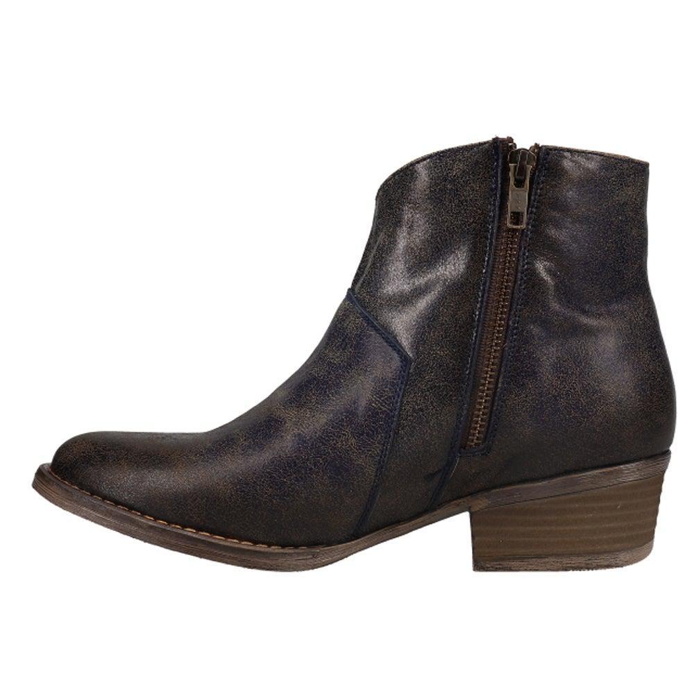 商品Corral Boots|Q5025 Blue Star Inlay & Studs Ankle Zippered Booties,价格¥523,第5张图片详细描述