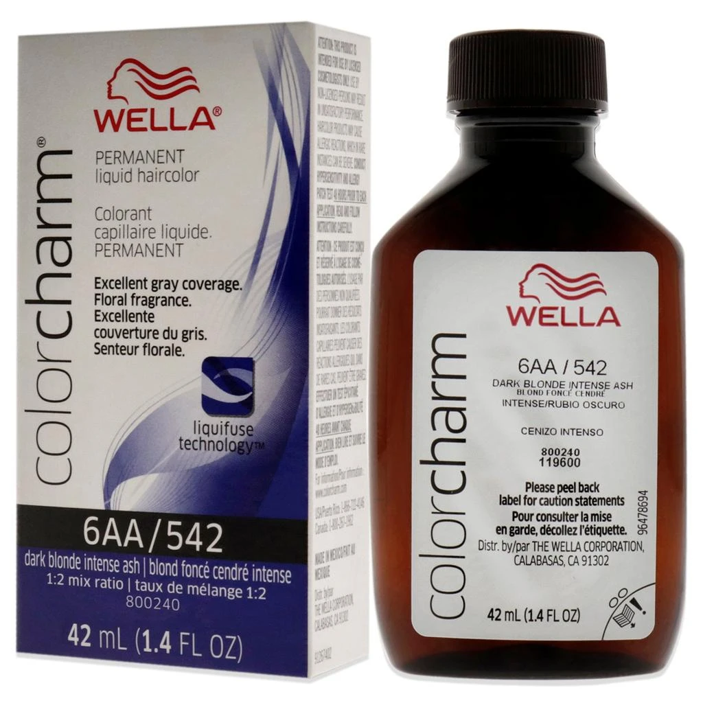 商品Wella|Color Charm Permanent Liquid Haircolor - 542 6AA Ash Blonde by  for Unisex - 1.4 oz Hair Color,价格¥132,第4张图片详细描述