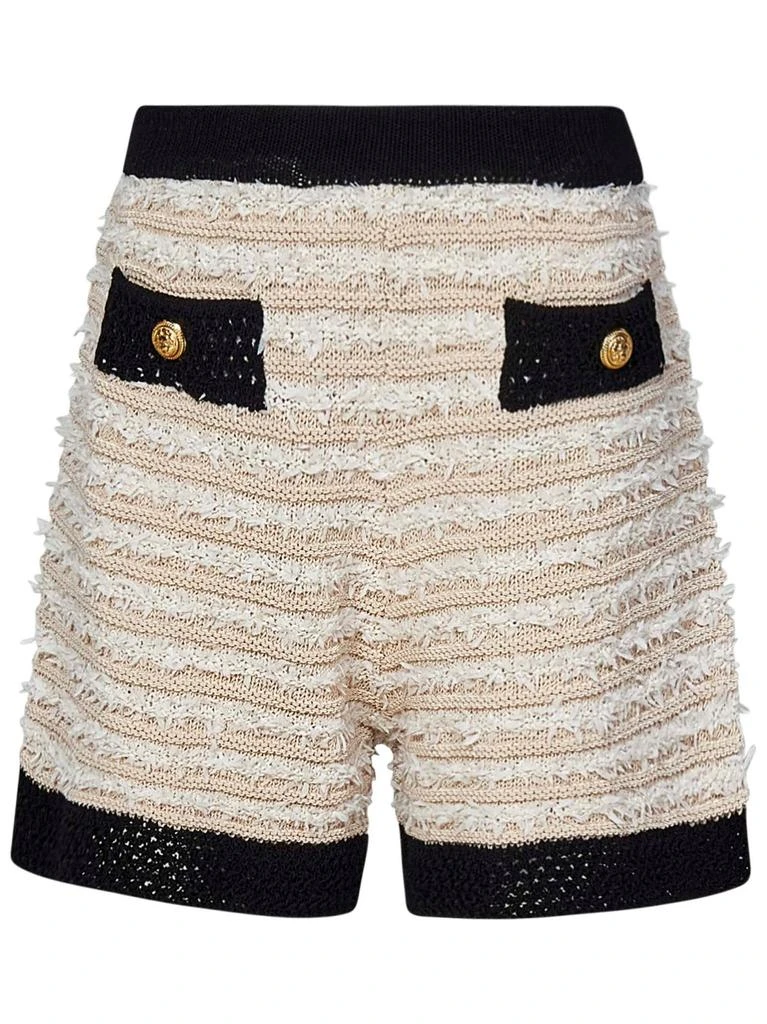 商品Balmain|Balmain Kids Frayed Ribbed Knitted Shorts,价格¥2240,第1张图片