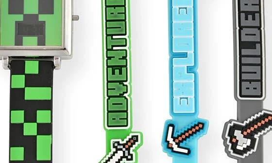 商品Accutime|Kids' Minecraft LCD Watch & Bracelet Set,价格¥56,第3张图片详细描述