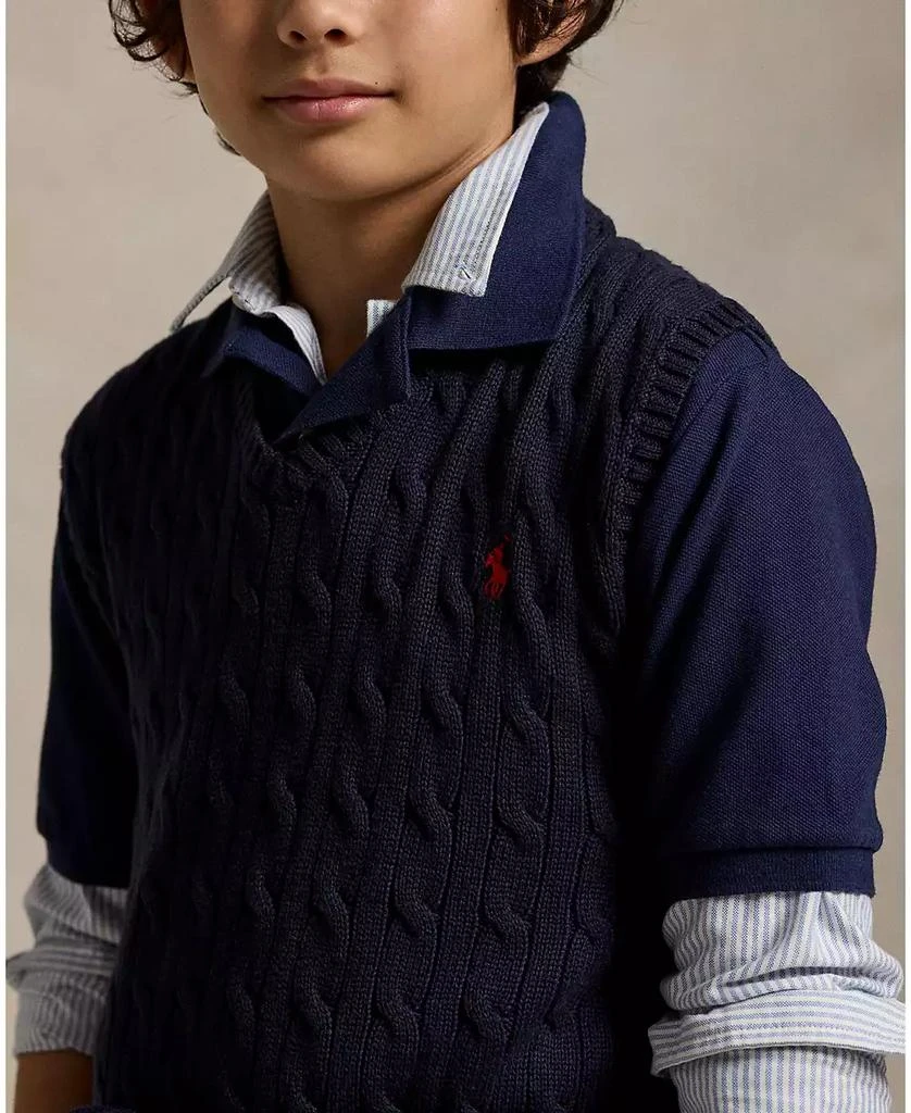 商品Ralph Lauren|拉夫劳伦 男大童款麻花针织毛衣背心,价格¥411,第4张图片详细描述