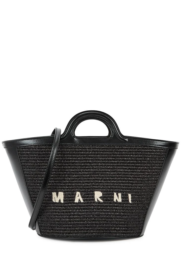 商品Marni|Tropicalia small leather and raffia basket bag,价格¥7690,第1张图片