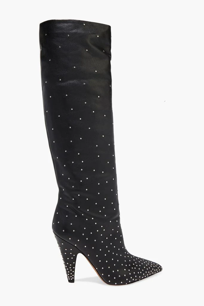 商品Valentino|Studded pebbled-leather knee boots,价格¥7227,第1张图片