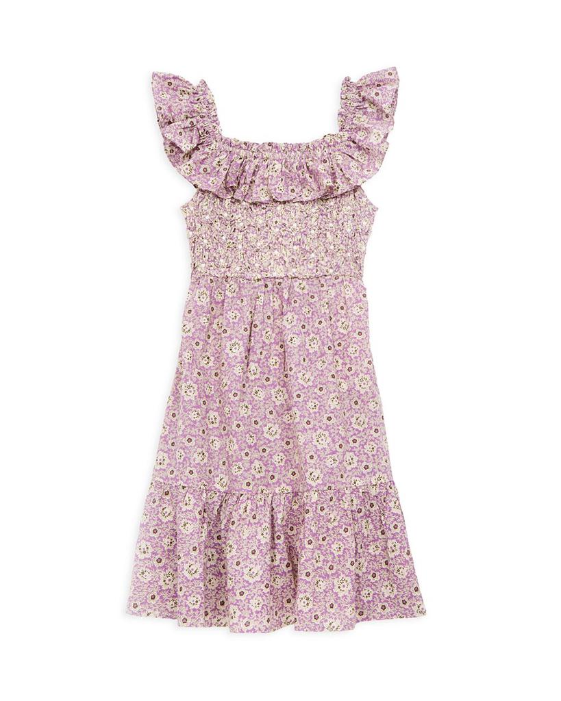 Girls' Ida Floral Print Smocked Ruffle Dress - Little Kid, Big Kid商品第1张图片规格展示