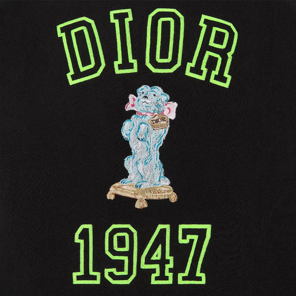 商品[国内直发] Dior|迪奥 SS24 品牌Logo字母刺绣罗纹圆领宽松长袖卫衣 男款 黑色,价格¥11846,第8张图片详细描述