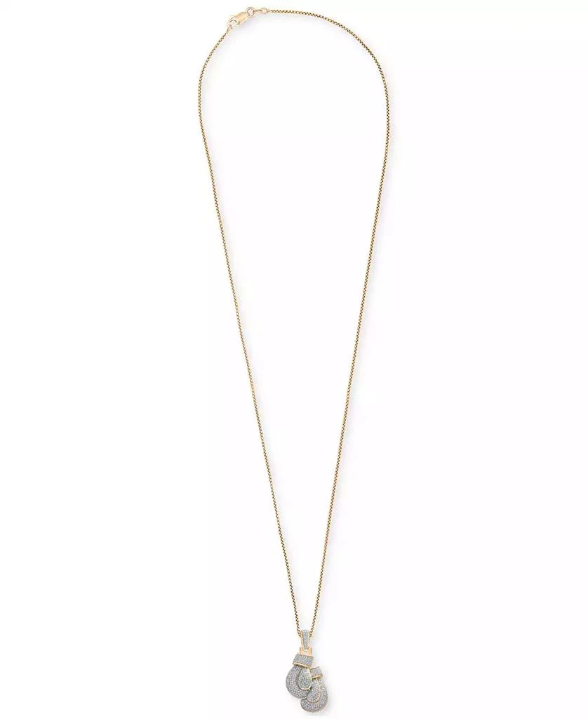 商品Macy's|Men's Diamond Boxing Gloves 22" Pendant Necklace (1/2 ct. t.w.) in 14k Gold-Plated Sterling Silver,价格¥2824,第3张图片详细描述