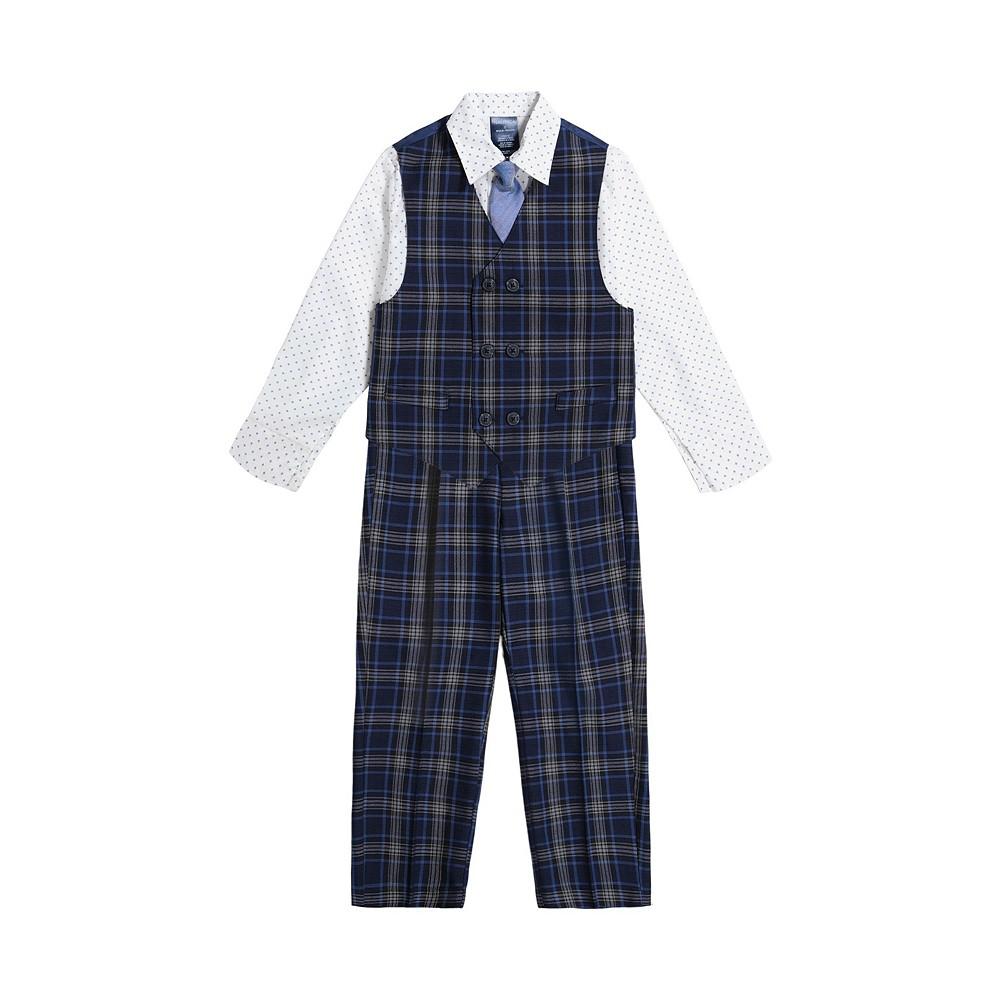 Little Boys 4-Pc. Seaport Plaid Vest, Pants, Shirt & Bowtie Set商品第6张图片规格展示