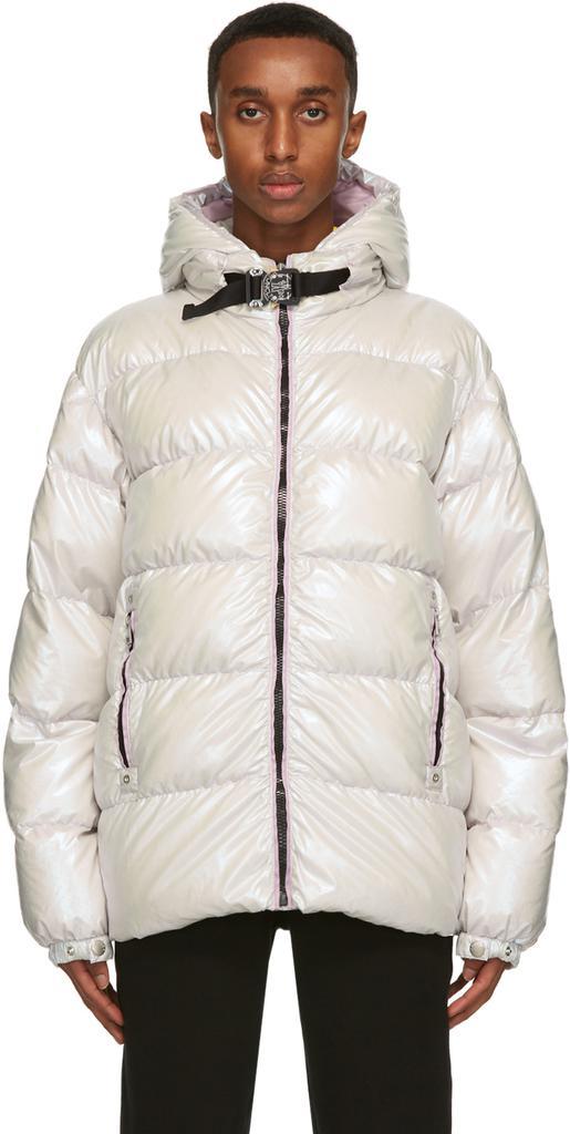 商品Moncler|6 Moncler 1017 ALYX 9SM Silver Down Iridescent Buckle Jacket,价格¥20317,第1张图片