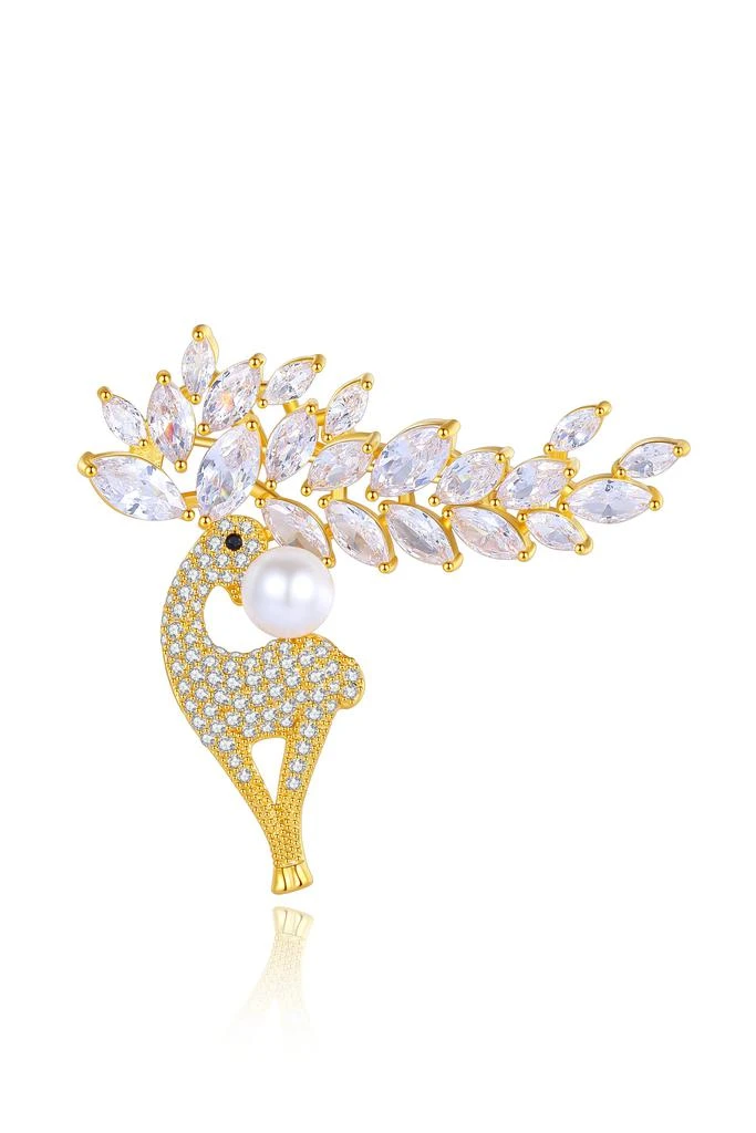 商品Classicharms|Pavé and Pearl Reindeer Brooch,价格¥486,第1张图片