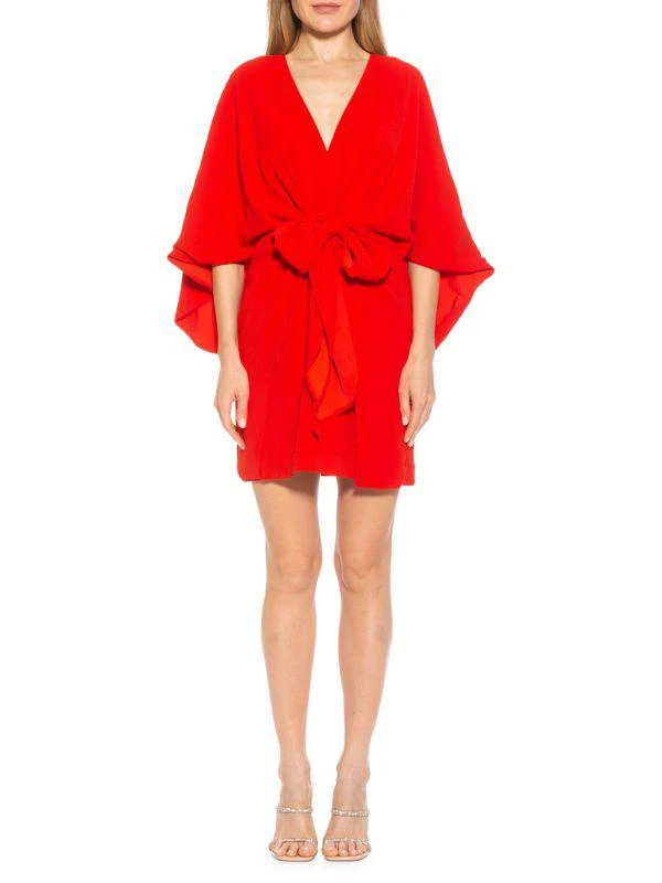 商品ALEXIA ADMOR|Dania Draped Tie-Front Dress,价格¥676,第1张图片