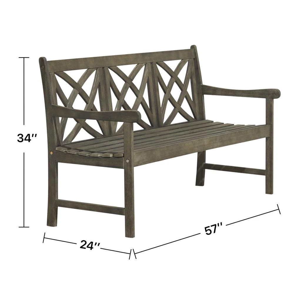 商品Simplie Fun|Renaissance Outdoor Patio 5-foot Hand-scraped Wood Garden Bench,价格¥4094,第5张图片详细描述