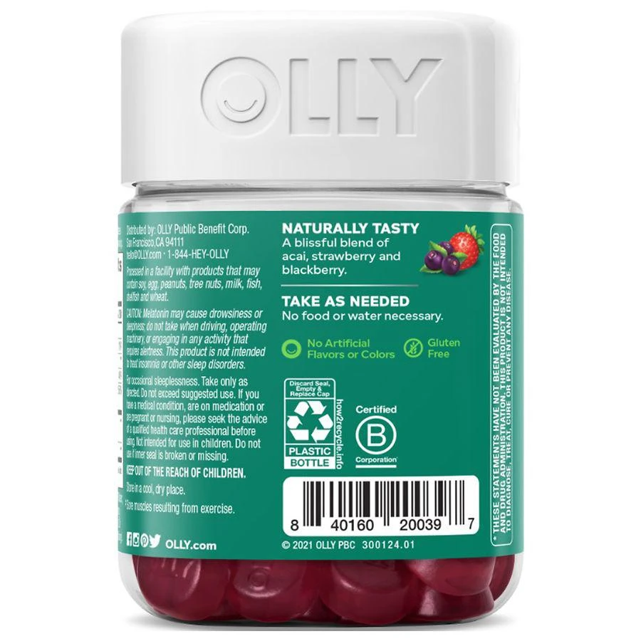 商品OLLY|Muscle Recovery Sleep Berry Rested,价格¥117,第4张图片详细描述