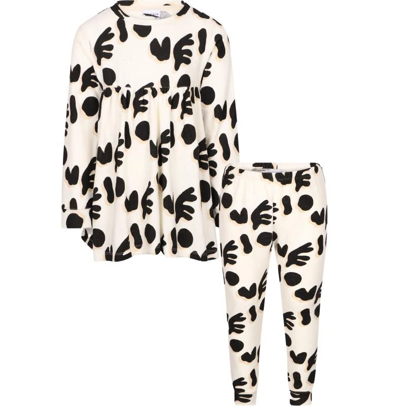 商品Wolf & Rita|Abstract print terry shirt and pants in set in black and white,价格¥774,第1张图片