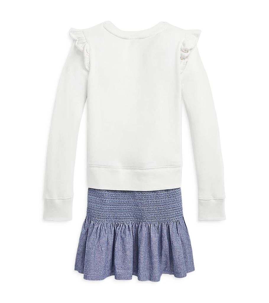 商品Ralph Lauren|Girls' Chambray & Fleece Sweatshirt Dress - Little Kid, Big Kid,价格¥361,第2张图片详细描述