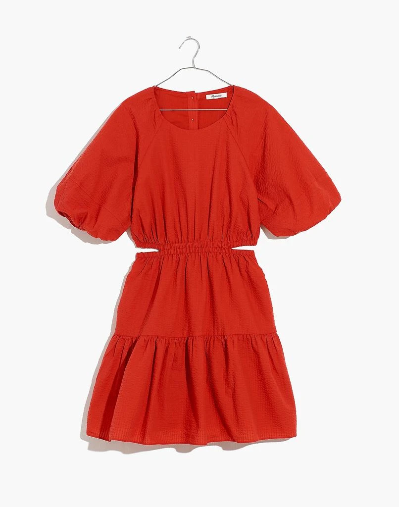 商品Madewell|Seersucker Puff-Sleeve Cutout Mini Dress,价格¥197,第5张图片详细描述