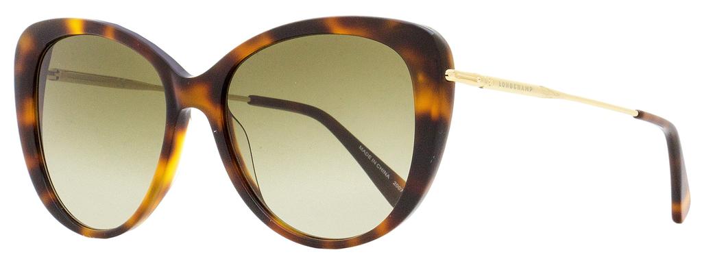Longchamp Women's Butterfly Sunglasses LO674S 214 Havana/Gold 56mm商品第1张图片规格展示