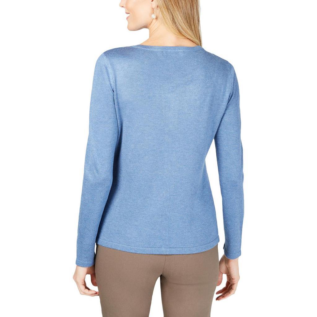 商品Karen Scott|Karen Scott Womens Embroidered Floral Cardigan Sweater,价格¥117,第4张图片详细描述