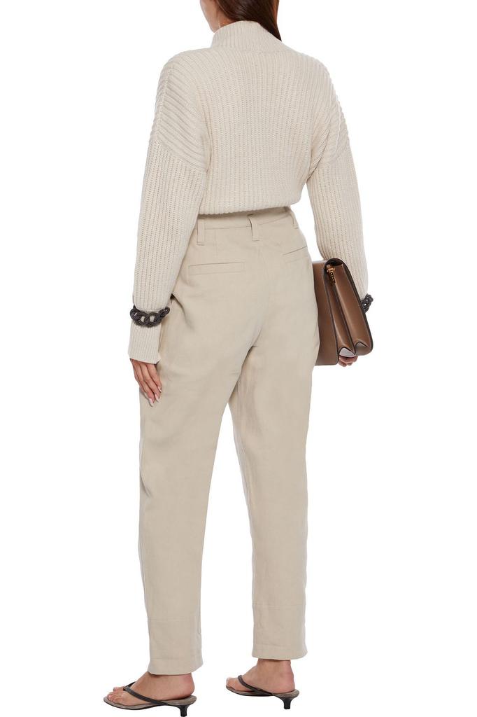 Cotton and linen-blend twill straight-leg pants商品第3张图片规格展示