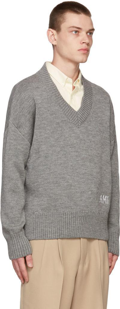 商品AMI|Grey Wool Oversized Sweater,价格¥4735,第4张图片详细描述