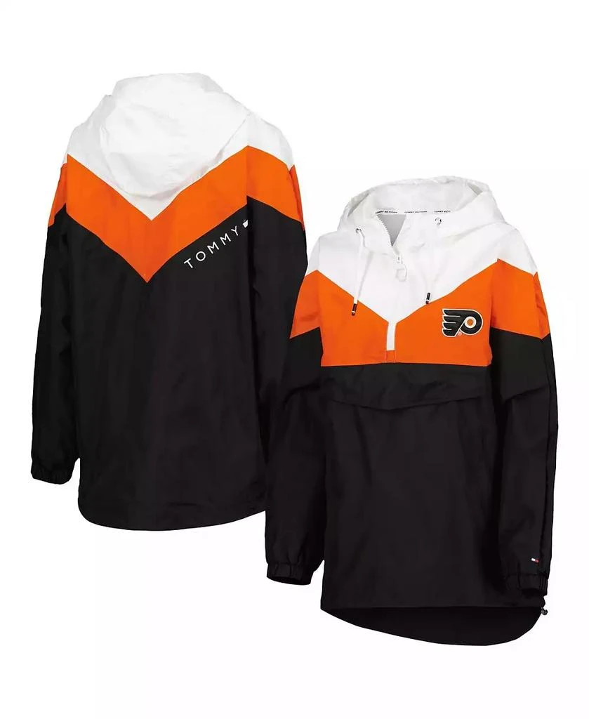 商品Tommy Hilfiger|Women's Orange, Black Philadelphia Flyers Staci Half-Zip Windbreaker Jacket,价格¥695,第1张图片