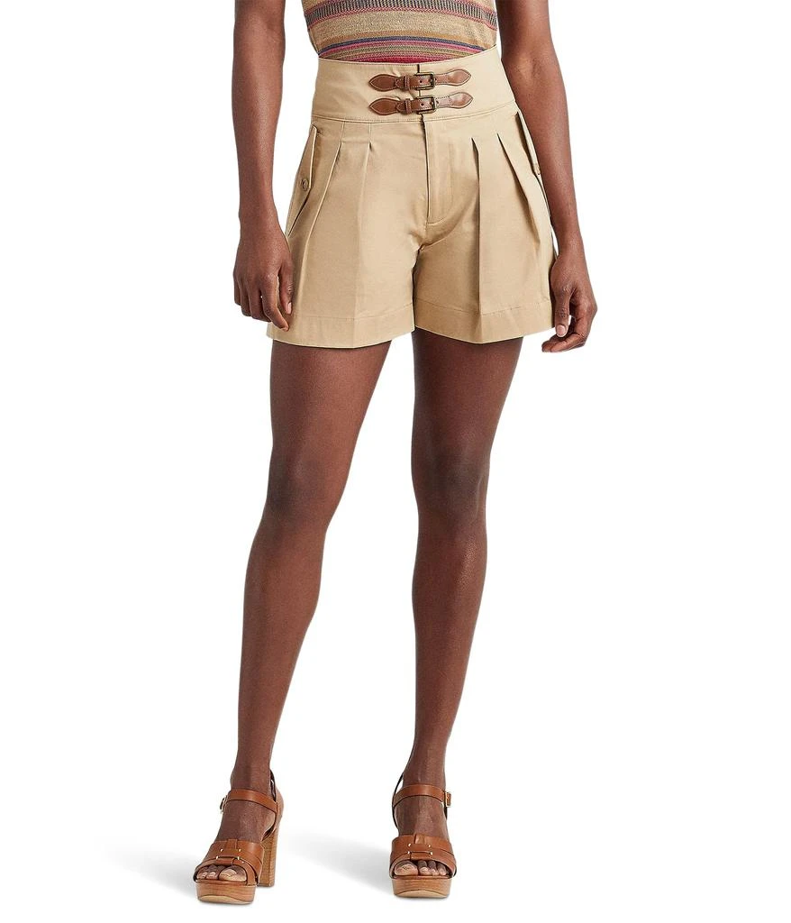 商品Ralph Lauren|Buckle-Trim Sateen Shorts,价格¥1097,第1张图片