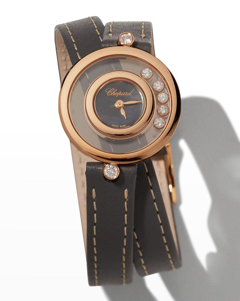 Happy Diamond Rose Gold Double-Strap Watch in Gray, 26mm商品第1张图片规格展示