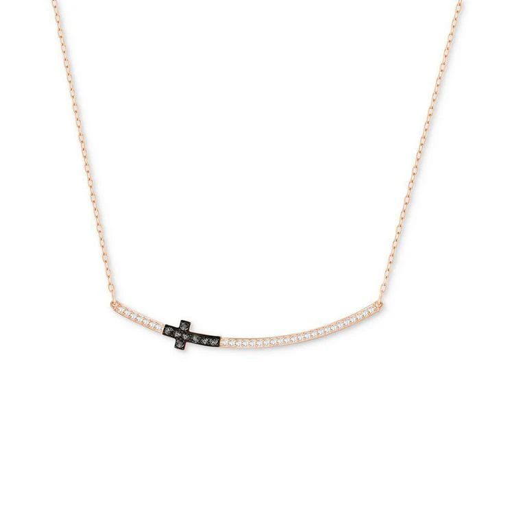 商品Swarovski|Two-Tone Clear & Gray Crystal Cross Necklace,价格¥667,第1张图片