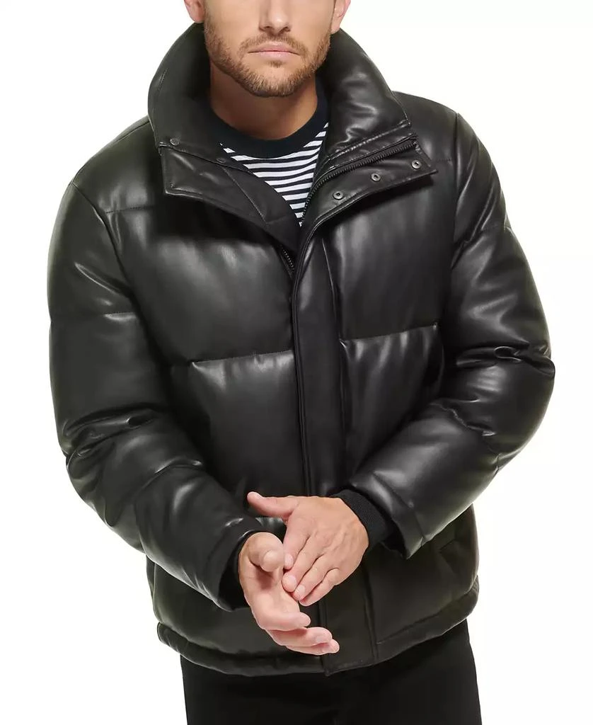 Men's Faux Leather Classic Puffer Jacket 商品
