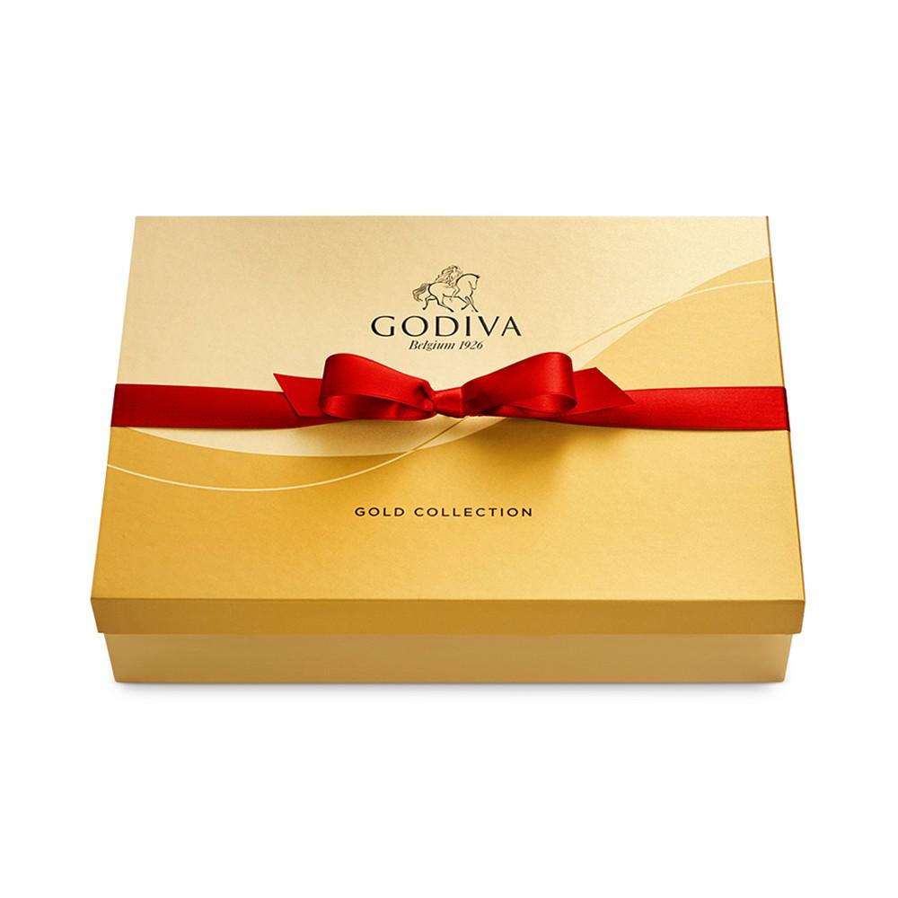 Assorted Chocolate Gold Gift Box with Red Ribbon, 70 Piece商品第2张图片规格展示