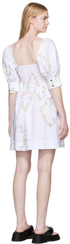 商品Ganni|白色拉褶连衣裙,价格¥1888,第5张图片详细描述