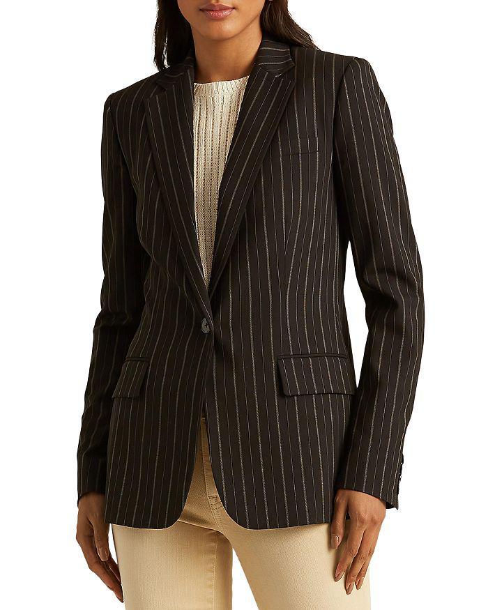 商品Ralph Lauren|Pinstriped Single Button Blazer,价格¥1519,第3张图片详细描述