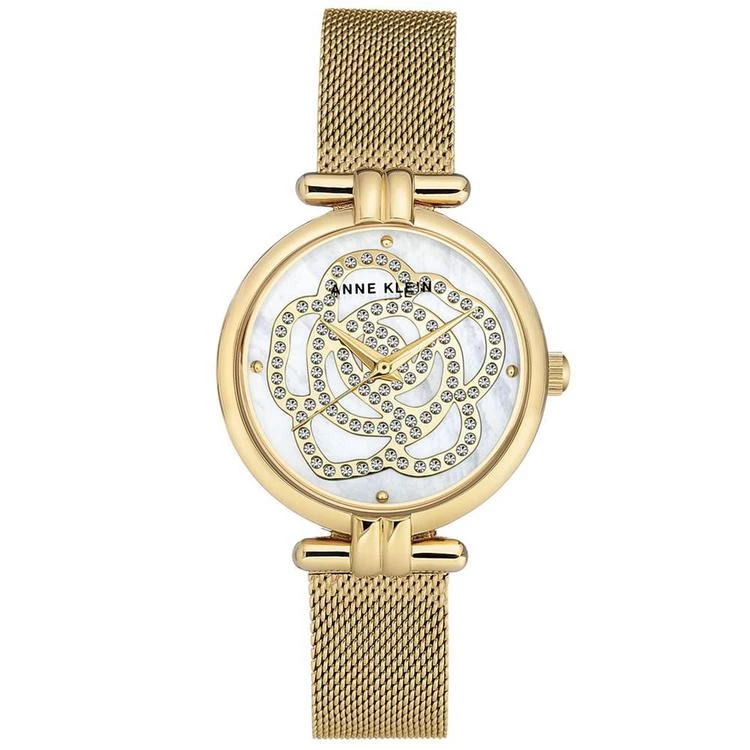 商品Anne Klein|Women's Gold-Tone Stainless Steel Mesh Bracelet Watch 33mm,价格¥352,第1张图片
