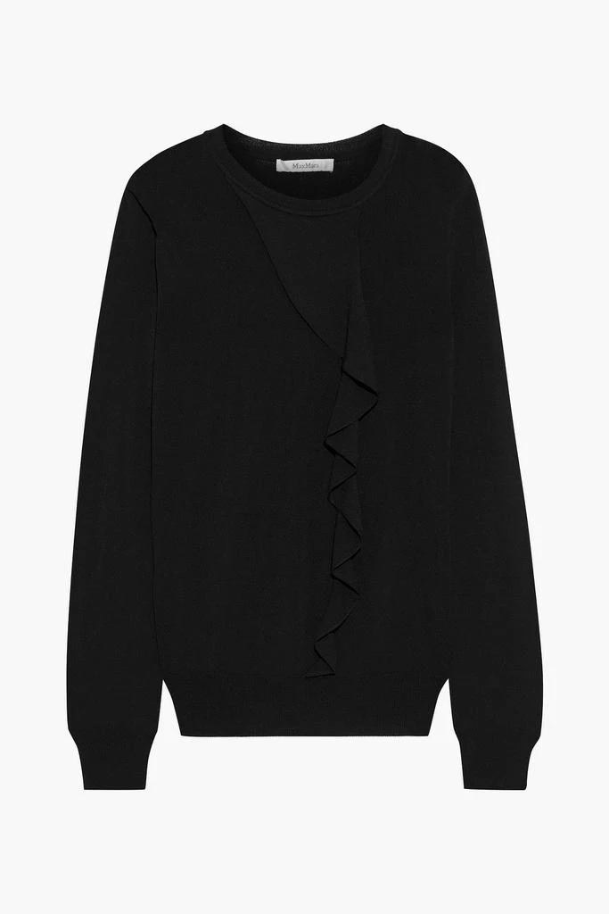 商品Max Mara|Vanity ruffled stretch-knit sweater,价格¥1303,第3张图片详细描述