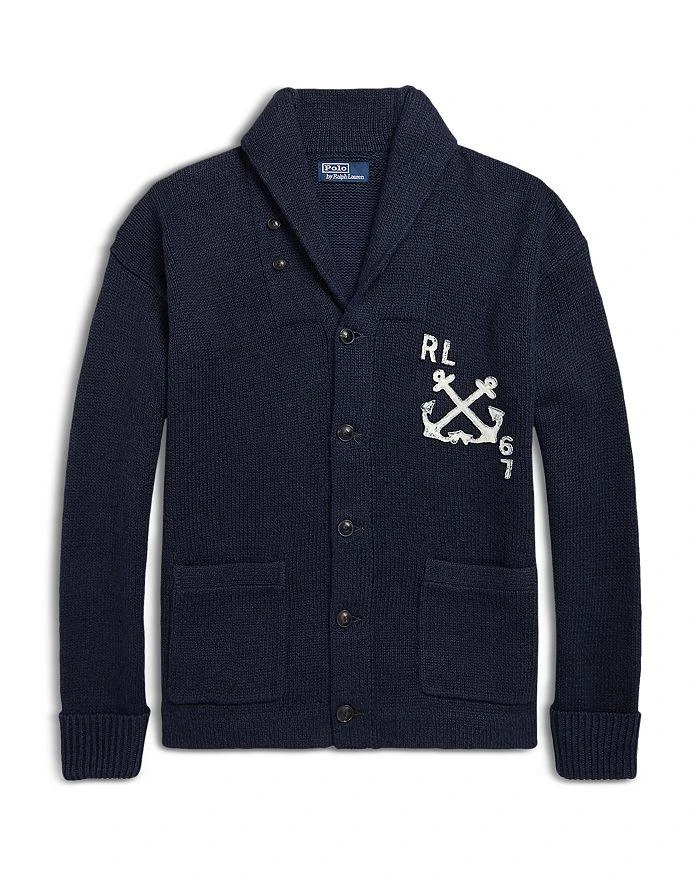 Cotton & Linen Nautical Regular Fit Shawl Collar Cardigan 商品