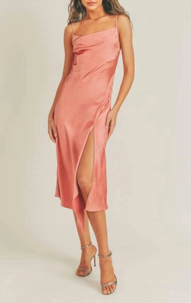 商品Lush|Satin Slip Dress in Coral,价格¥382,第1张图片