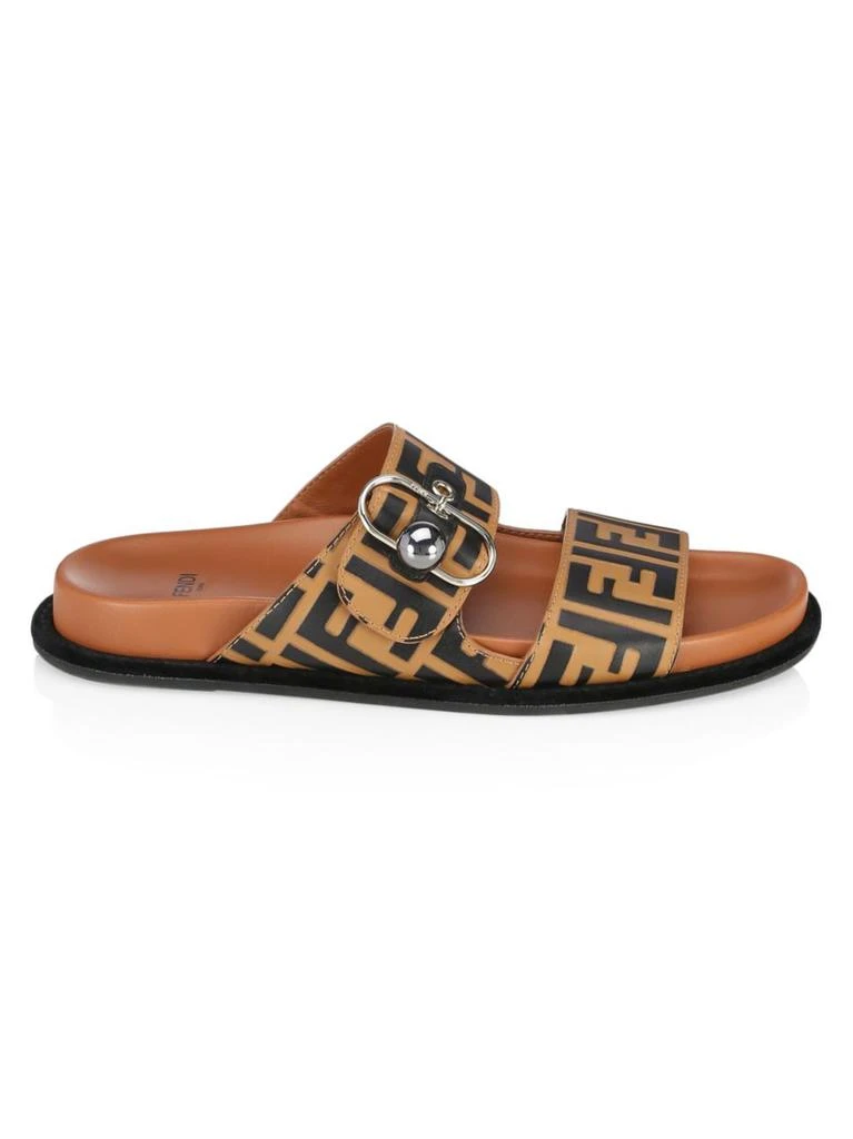 商品Fendi|Leather Flat Slides,价格¥5195,第1张图片