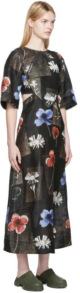 商品Ganni|黑色印花连衣裙,价格¥3154,第2张图片详细描述