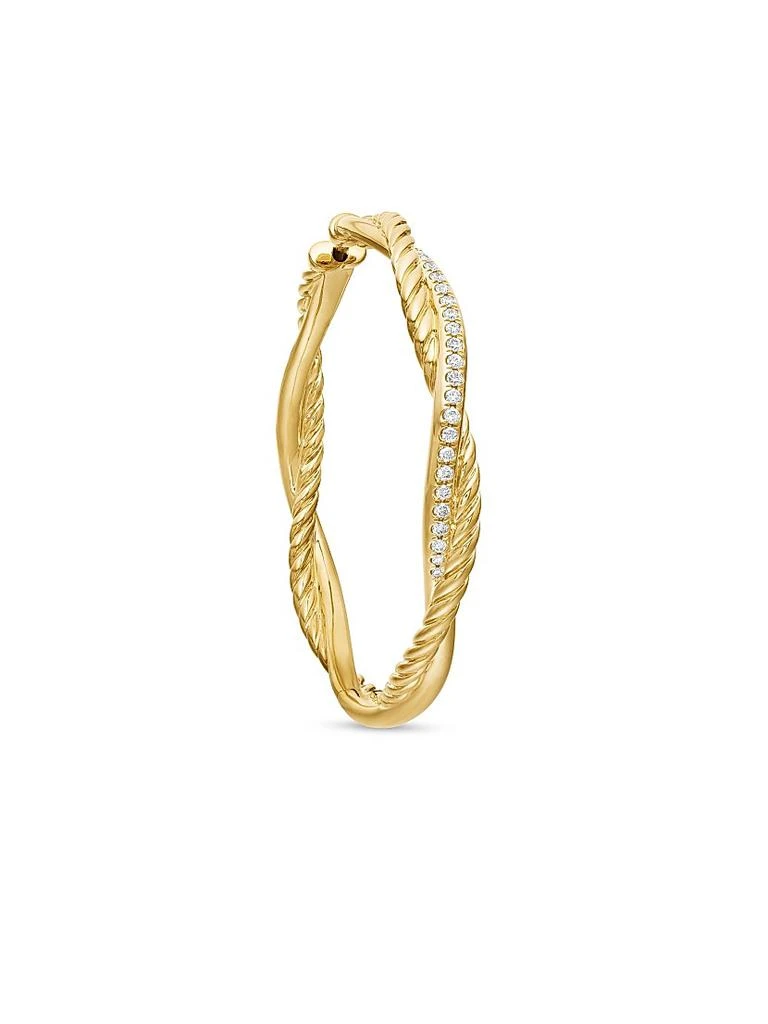 商品David Yurman|Infinity Hoop Earrings in 18K Yellow Gold with Diamonds, 42MM,价格¥42902,第5张图片详细描述