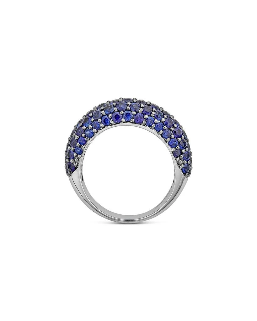 18K White Gold Small Dome Ring with Blue Sapphires, 3.11 ct. t.w. 商品